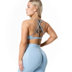 Aura Seamless Sports Bra Light Blue