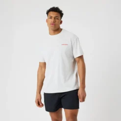 Borg Gym Oversized T-Shirt, Ultra Light Grey Melange