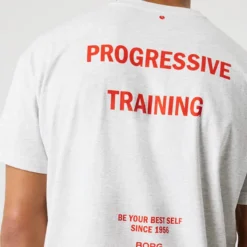 Borg Gym Oversized T-Shirt, Ultra Light Grey Melange