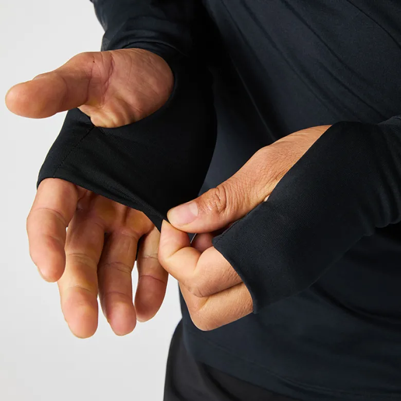 Borg Midlayer Half Zip, Black Beauty