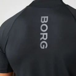 Borg Mock Neck T-Shirt, Black Beauty