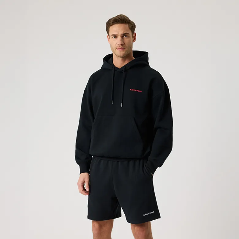 Borg Oversized Hoodie, Black Beauty