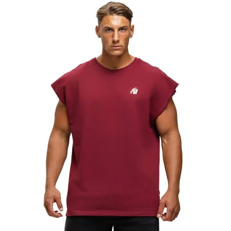 Bouse Cut Off Tank Top, Burgundy
