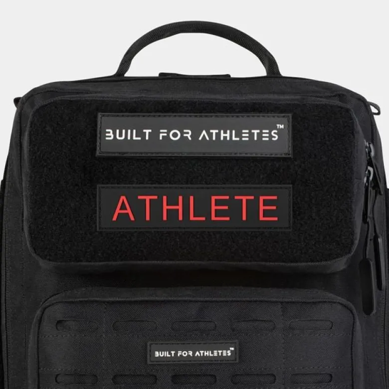 Built for Athletes Athlete Patch Black/Red Text