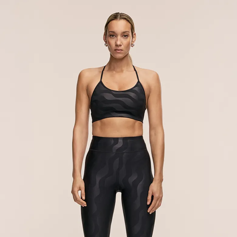 Casall Sleek Strappy Sports Bra Printed Black Geo