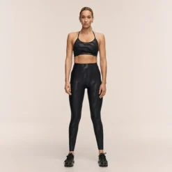Casall Sleek Strappy Sports Bra Printed Black Geo