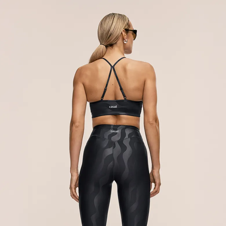 Casall Sleek Strappy Sports Bra Printed Black Geo