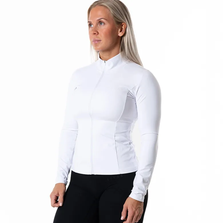 Clean Zip Longsleeve, Vit