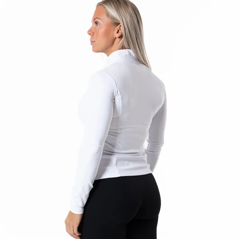 Clean Zip Longsleeve, Vit