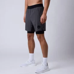 CLN Rep 2 in 1 Shorts, Dark Grey