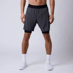 CLN Rep 2 in 1 Shorts, Dark Grey