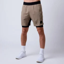CLN Rep 2 in 1 Shorts, Dark Khaki