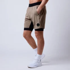 CLN Rep 2 in 1 Shorts, Dark Khaki