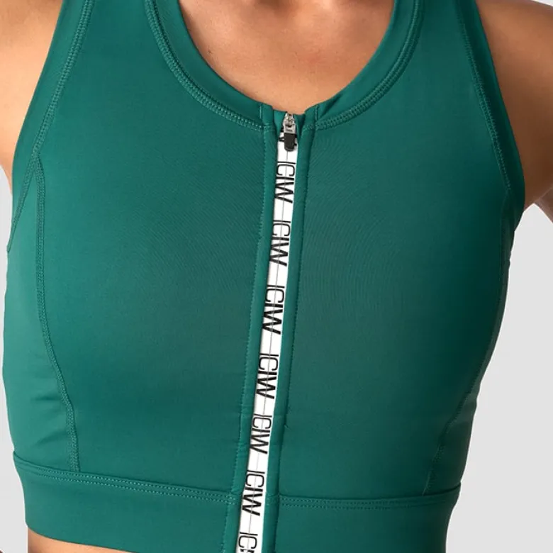Contrast Sports Bra, Deep Emerald