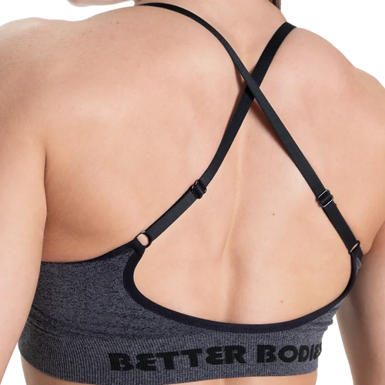 Curve Scrunch Bra, Black Melange