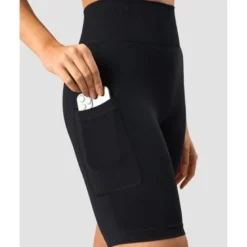 Define Seamless Pocket Biker Shorts, Black