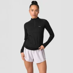 Define Seamless 1/4 Zip, Black
