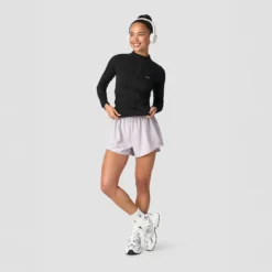 Define Seamless 1/4 Zip, Black