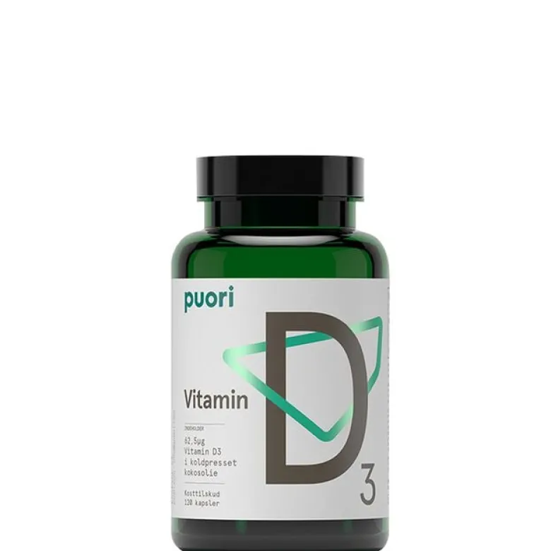 D3 Vitamin D, 120 kapsler