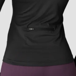 Everyday Long Sleeve Stripe 1/4 Zip, Black