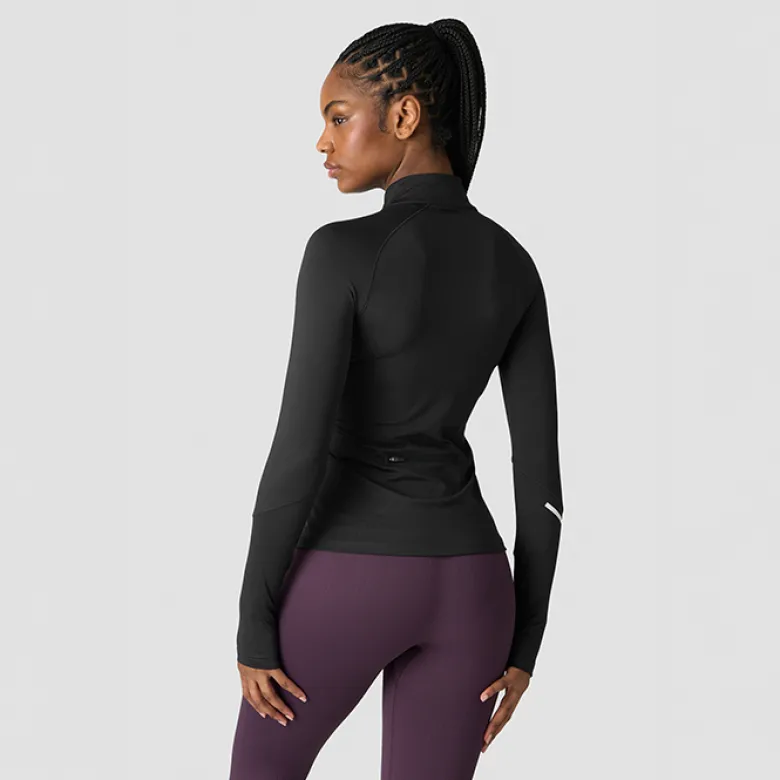 Everyday Long Sleeve Stripe 1/4 Zip, Black