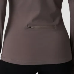 Everyday Long Sleeve Stripe 1/4 Zip, Dusty Brown