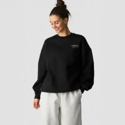 Everyday Relaxed Crewneck Print, Black