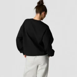 Everyday Relaxed Crewneck Print, Black