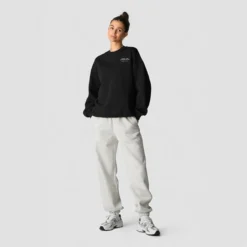 Everyday Relaxed Crewneck Print, Black