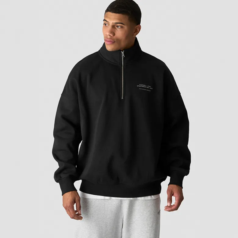 Everyday 1/4 Zip Sweatshirt Print, Black