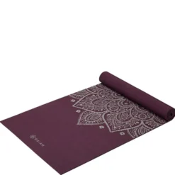 Gaiam Midnight Plum Sundial Flower Yoga Mat 5 mm