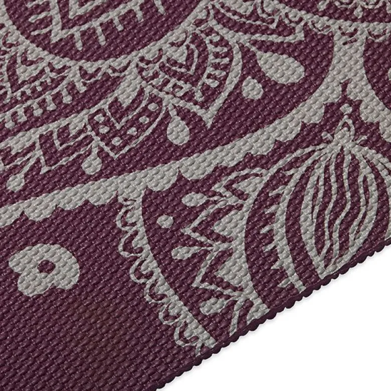 Gaiam Midnight Plum Sundial Flower Yoga Mat 5 mm