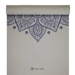 Gaiam Sustained Grey Sundial Flower Yoga Mat 5 mm