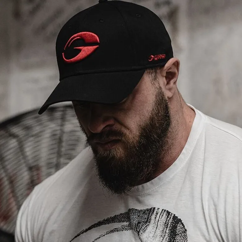 Gasp Baseball Cap, Black/Red