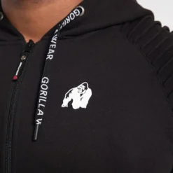 Georgia Zipped Hoodie, Black
