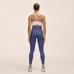 Graphic High Waist Tights Blue Shadow