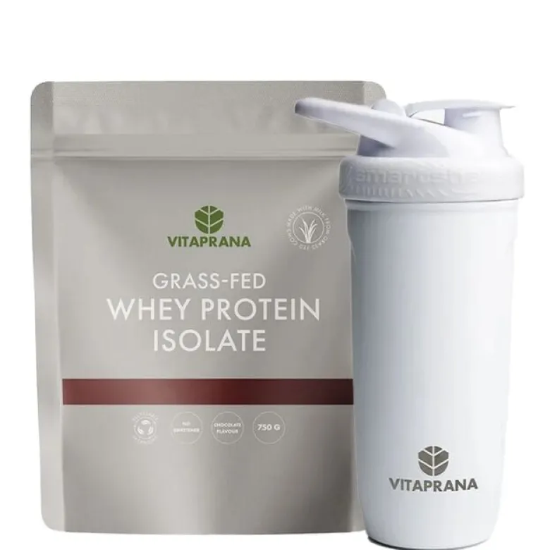 Grass-Fed Whey Protein Isolate 750 g + Stainless Steel Shaker White
