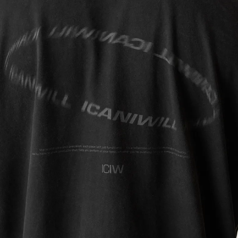 Grit Stonewashed Long Sleeve Print, Black