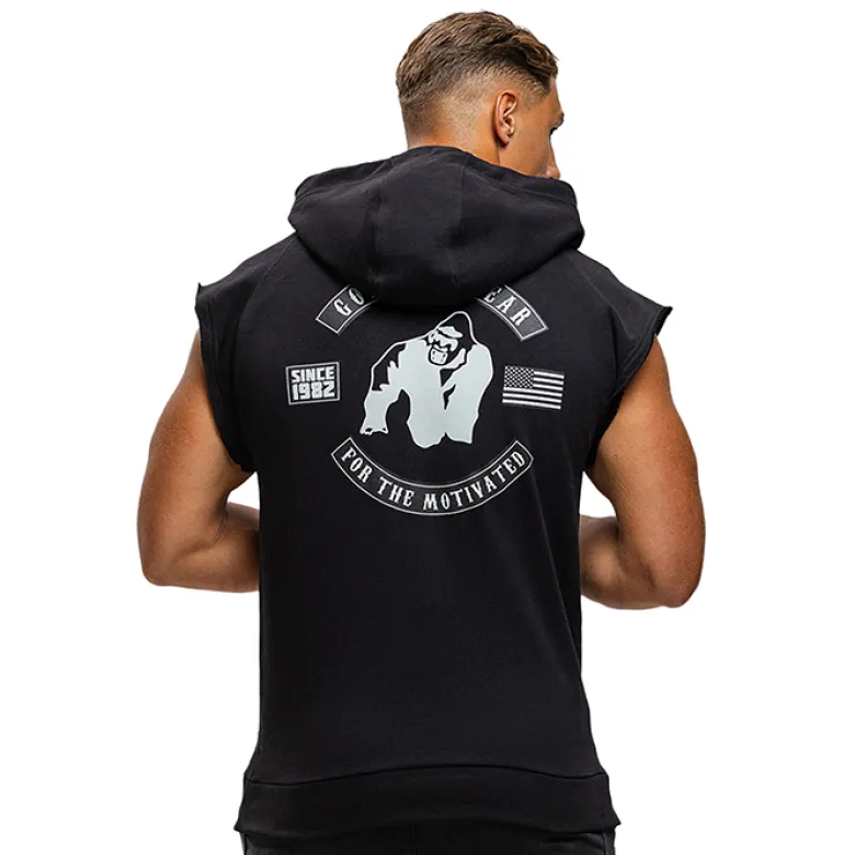 Huntley Sleeveless Hoodie, black
