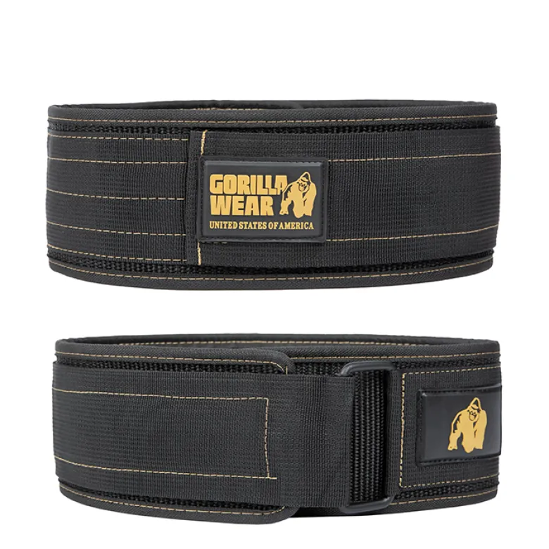 4 Inch Nylon Belt, black/gold