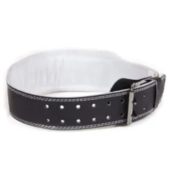 4 Inch Padded Leather Belt, black