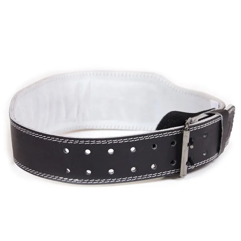 4 Inch Padded Leather Belt, black