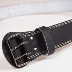 4 Inch Padded Leather Belt, black