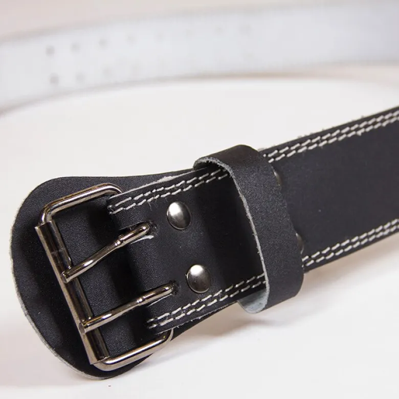 4 Inch Padded Leather Belt, black
