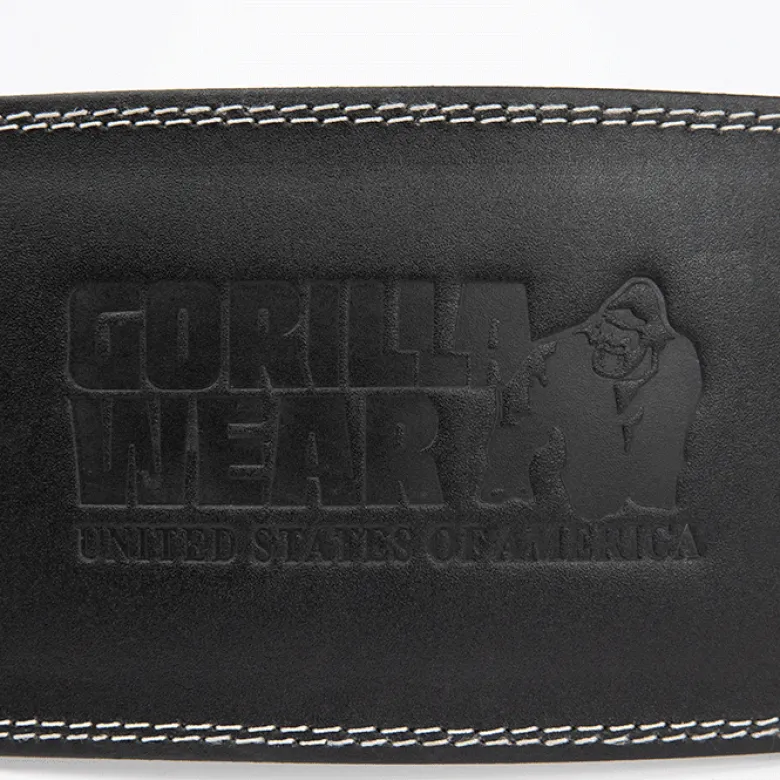 6 Inch Padded Leather Belt, Black/Black