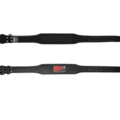 4 Inch Padded Leather Belt, Black/Red