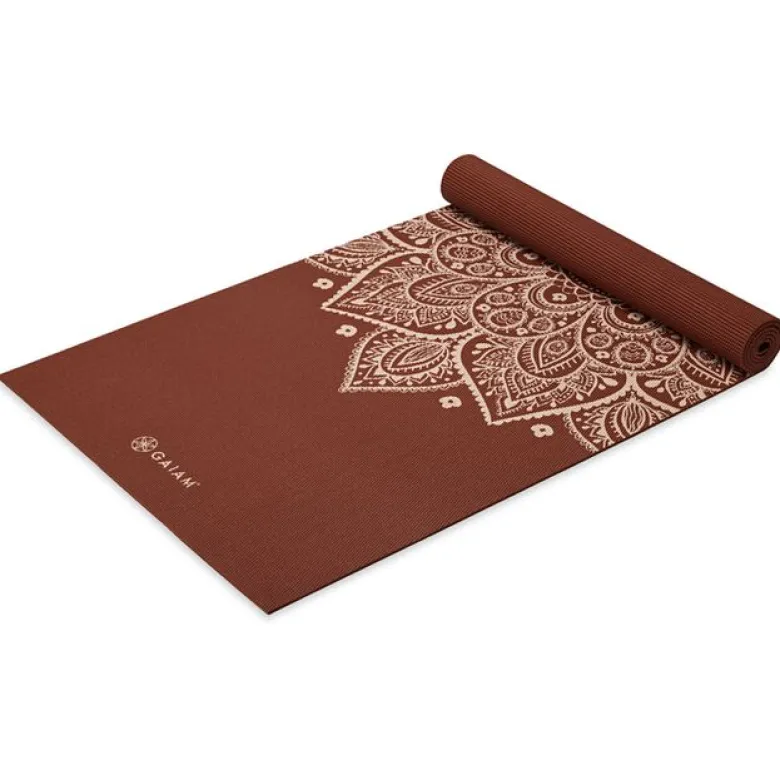 Intense Rust Sundial Flower Yoga Mat 5mm