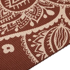 Intense Rust Sundial Flower Yoga Mat 5mm