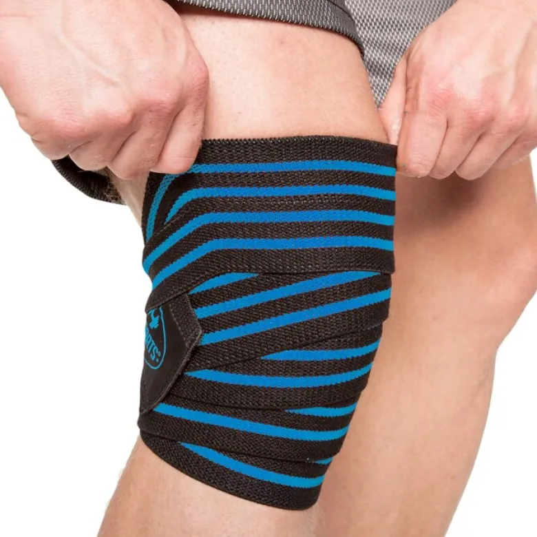 Knee Wraps, Black/Blue, 2 m