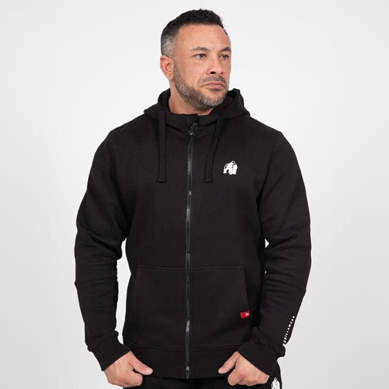 Leon Zipped Hoodie, Black